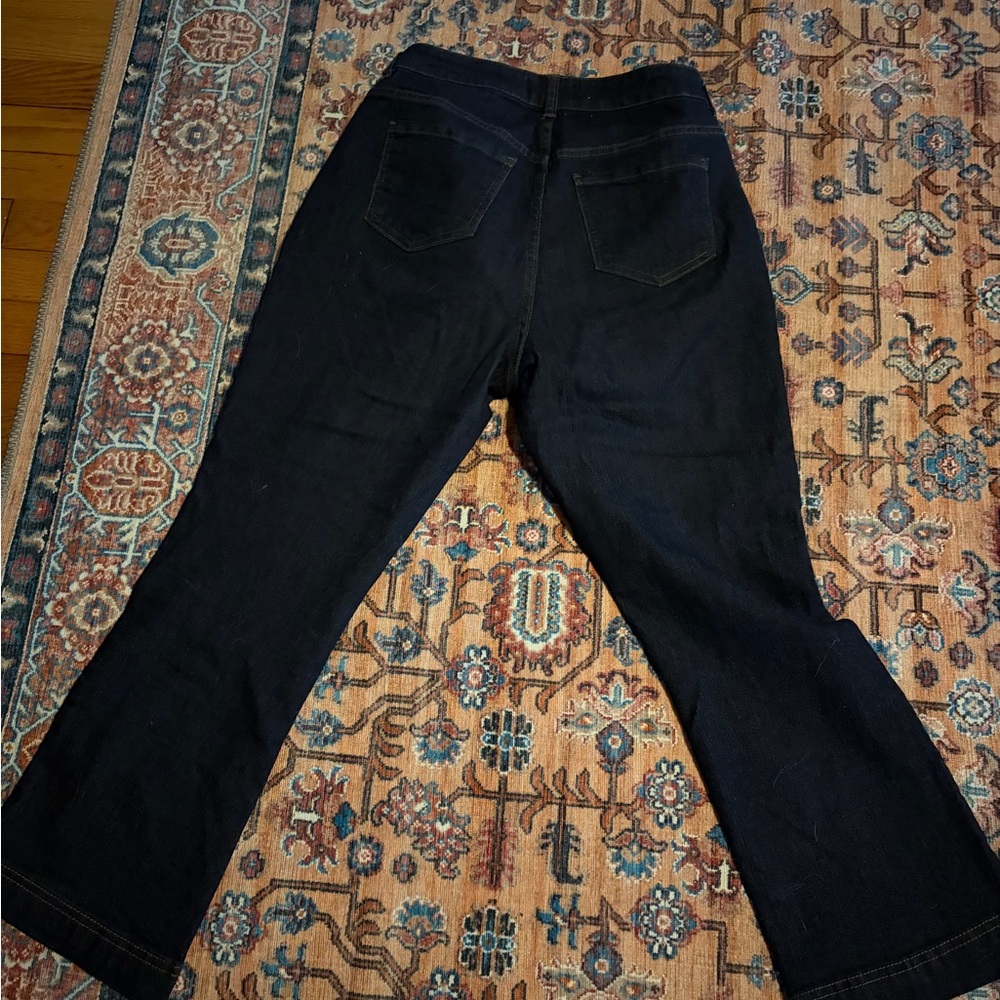 Rachel Zoe Dark Wash Boot Cut Jeans with Gold Buttons - Picture 3 of 3